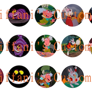 Alice in Wonderland Bottle Cap Images
