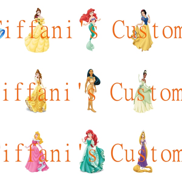 Disney Princess and Prince Bottle Cap Images