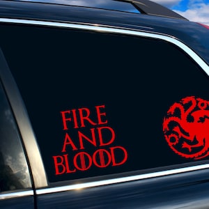 Vinyl Decal | GoT Inspired Dragon/Fire and Blood | Cars, Laptops, Etc