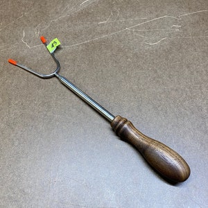 Turned Wood Handled Telescoping Roasting Fork Gen. 2 #43