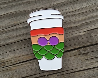 LIMITED EDITION: Mermaid Latte Enamel Pin - Disney pins, Coffee Pins, Lapel Pin, Disney Coffee