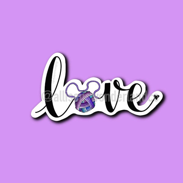 Love Yarn - Vinyl sticker - purple