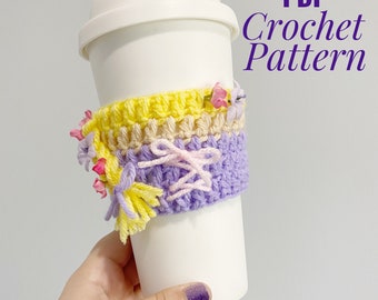 CROCHET PATTERN: Lost Princess Cup Cozy - Rapunzel - Cup Sleeve