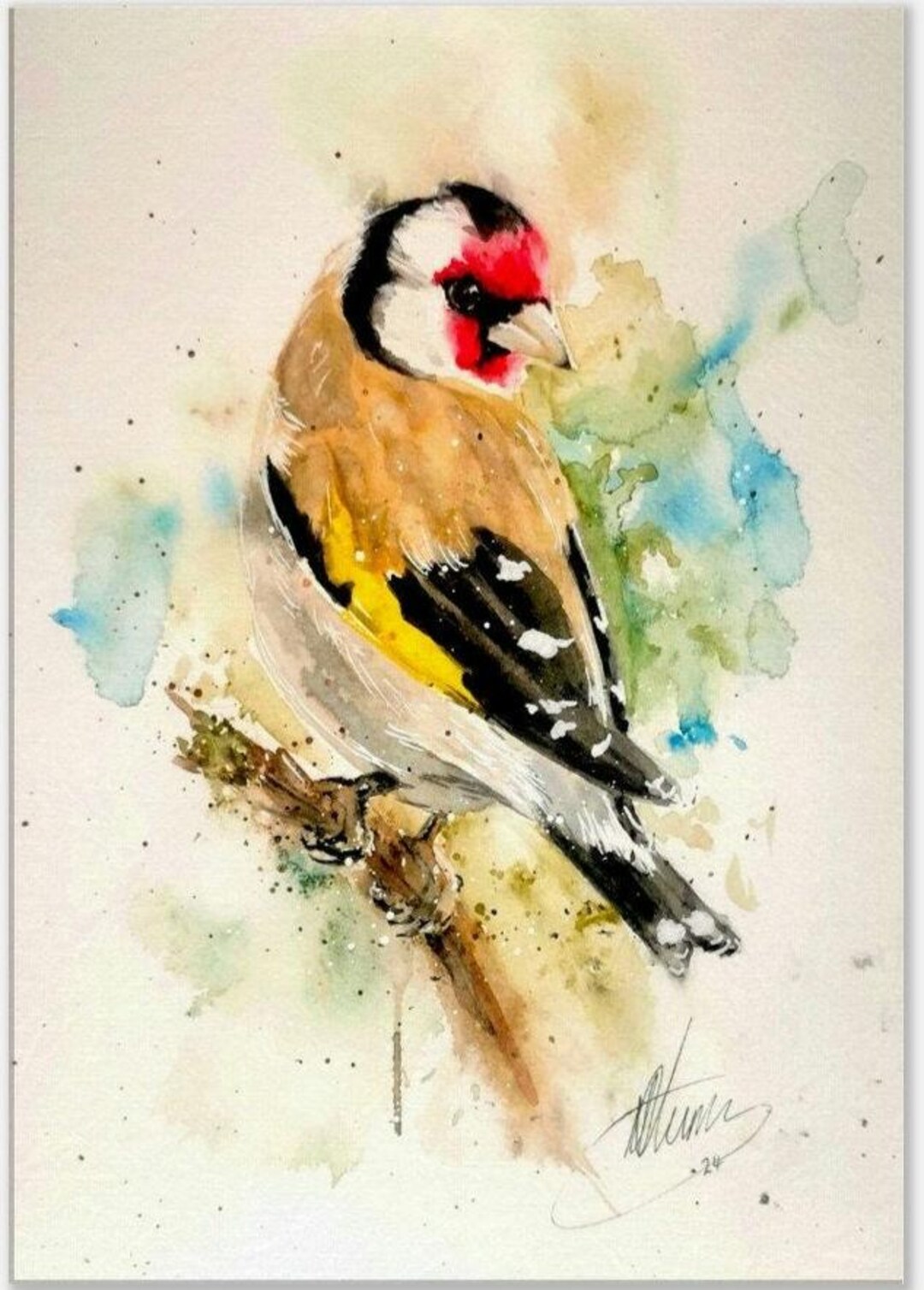 Goldfinch Watercolor Canvas Print: Bird Wall Art - Etsy