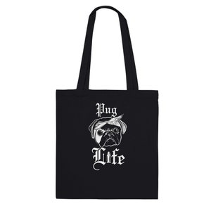 Pug life Tote Bag, cute pug bag for life, pet lovers shopping bag.