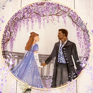 silk painting,suncatcher, wall art,gift for her,home decor, silk, one of a kind,unique gifts,romantic,wisteria