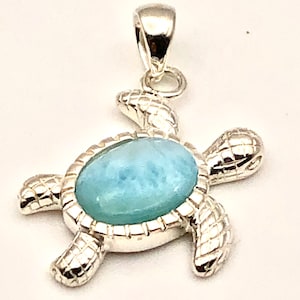 Turtles Pendant Larimar Stone
