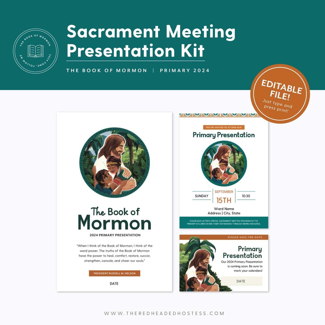2024 Primary Book of Mormon Sacrament Meeting Presentation Kit - Etsy