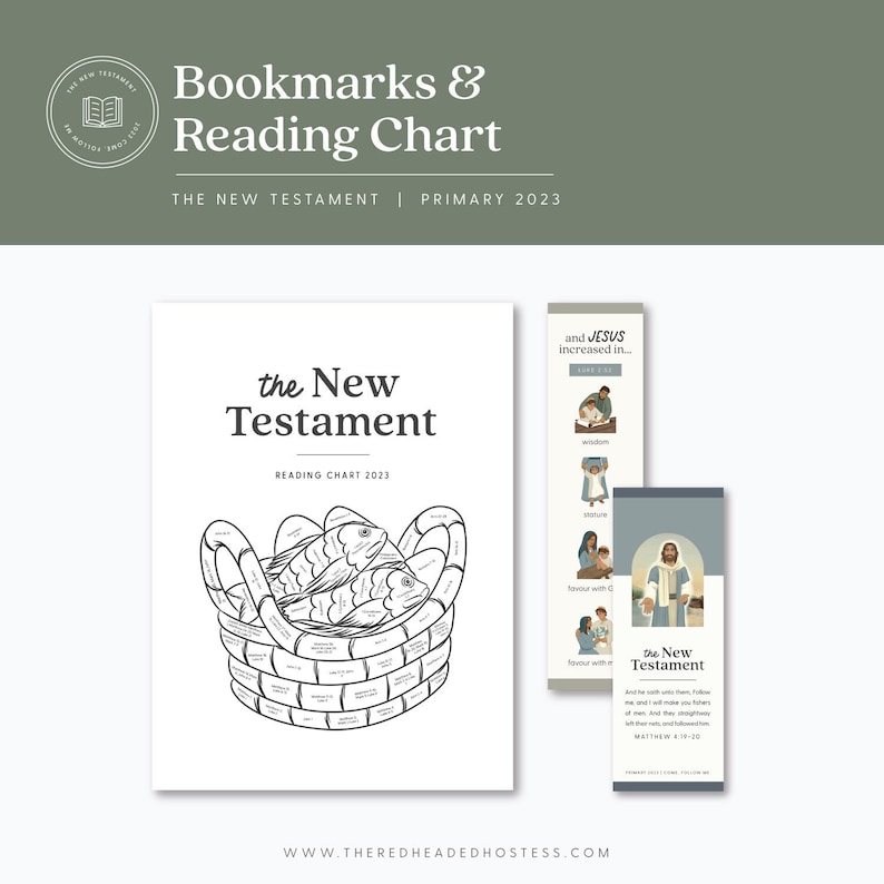 2023 Primary New Testament Bookmarks and Reading Charts Etsy