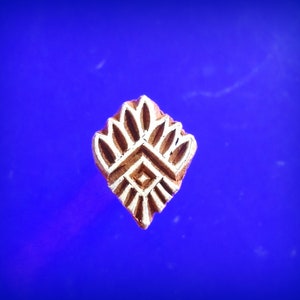 Small Abstract Wood Stamp Hand Carved Fabric Textile Pottery Clay Print Block SMBX1