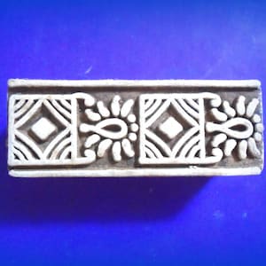 Border Wood Geometric Tribal Textile Clay Fabric Pottery Stamp Hand Carved Indian Print Block