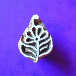 Flower Hand Carved Wood Stamp Indian Printing Block SM12