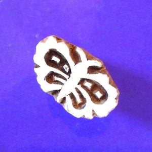 Small Butterfly Hand Carved Wood Stamp Insect Pottery Textile Indian Print Block