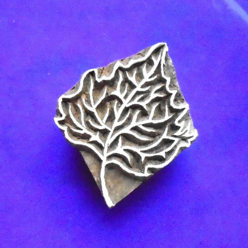 Hand Carved Large Leaf Square Wood Stamp Textile Pottery Etsy