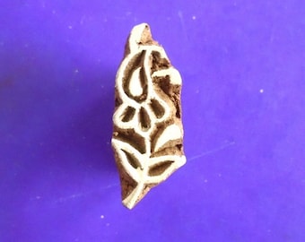 Kleine bloem handgesneden hout aardewerk hennastempel Indiaas drukblok (sm160)