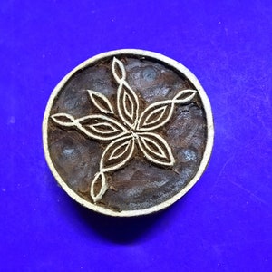 Sand Dollar Sea Urchin Wood Stamp Hand Carved Fabric Textile Indian Print Block