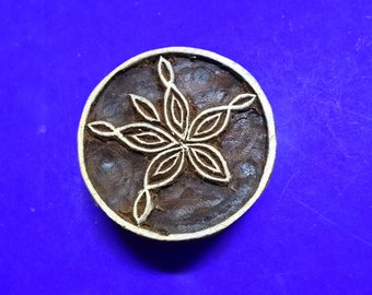 Sand Dollar Sea Urchin Wood Stamp Hand Carved Fabric Textile Indian Print Block