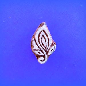 Small Flower Leaf Hand Carved Wood Stamp Fabric henna Textile Printing Block SMBX4