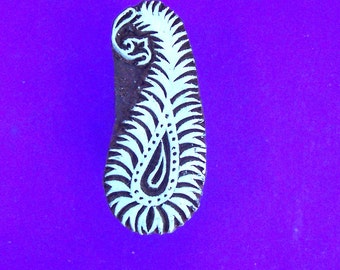 Paisley Wood Stamp Hand Carved Indian Printing Block (P11)