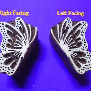 Butterfly Hand Carved Wood Fabric Clay Pottery Stamp Insect Indian Print Block