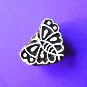 Butterfly Hand Carved Wood Stamp Insect Pottery Textile Henna Printing Block (AN26)