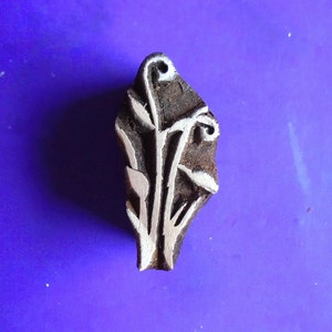 Grass and Leaves Wood Stamp Hand Carved Printing  Block for Fabric Textile Clay Pottery