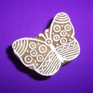 Schmetterling Hand geschnitzt Holz Keramik Stempel Insekt Indian Print Block für Stoff Textile Clay