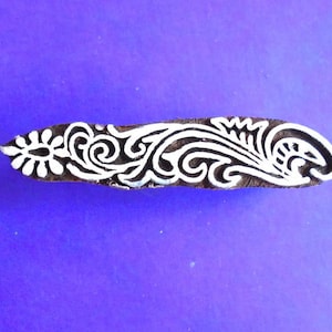 Houten rand stempel abstracte bloemen handgesneden Indiaas printblok