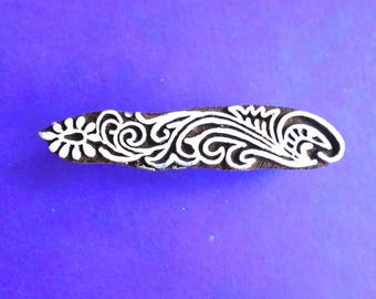 Border Wood Stamp Abstract Floral Hand Carved Indian Print Block