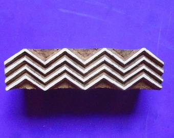 Border Zigzag Stamp Hand Carved Geometric Wave printing block for pottery clay fabric textile
