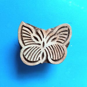 Butterfly Wood Stamp for Batik Pottery Clay Textile Fabric Henna Hand Carved  Indian Printing Block