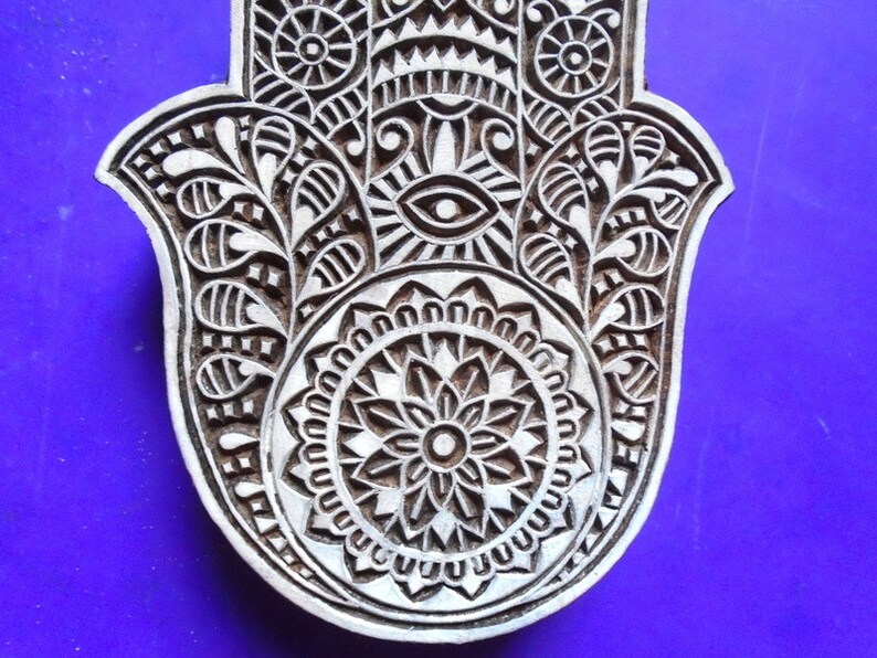 Large Hamsa Hand of Fatima Fabric Pottery Henna Textile ...