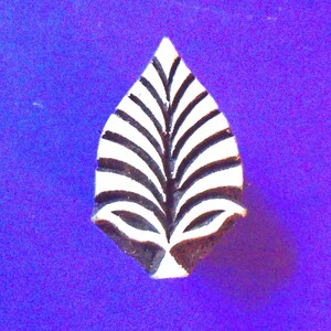 Art Nouveau Leaf Hand Carved Indian Print Block Wood Fabric Textile Clay Pottery Stamp