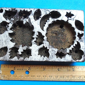 Abstract Floral Antique Vintage Large Wood Texile Clay Stamp Hand Carved Old Indian Print Block V133