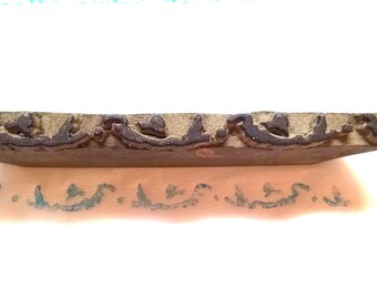 Skinny Scroll Antique Vintage Border Wood Textile Clay Pottery Stamp Hand Carved Old Indian Print Block VBX1