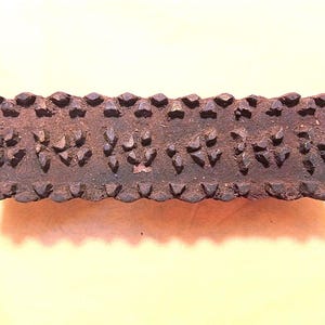 Rectangle Antique Texture Stamp Vintage Large Wood Textile Clay  Hand Carved Old Indian Print Block