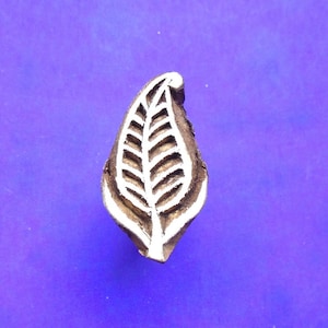 Small Leaf Wood  Pottery Stamp Hand Carved Fabric Textile Indian Print Block (L30)