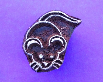 Mouse Hand Carved Wood Stamp Animal Indian Print Block (AN6)