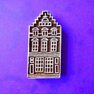 House Building Hand Carved Indian  Fabric Clay Print Block Pottery Wood Stamp