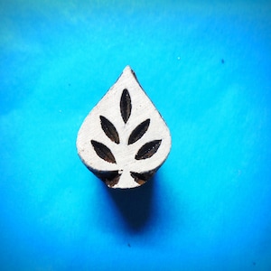 Small Leaf Spade Wood Stamp Hand Carved Pottery Clay Fabric Textile Indian Print Block SMBX2
