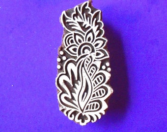 Hand Carved Textile Fabric Floral Wood Stamp Indian Print Block (FL13)