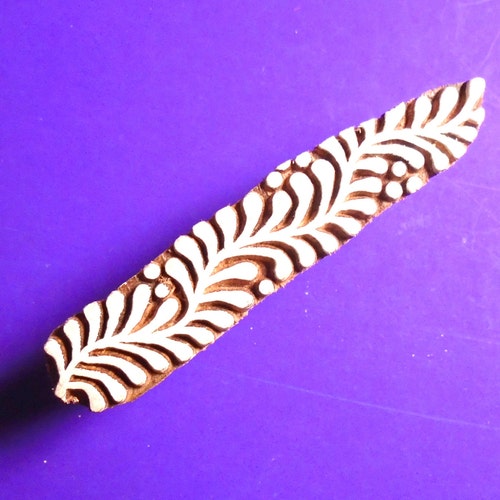 Sprig Leaf Bush Hand Carved Wood Nature Pottery Stamp Clay Etsy