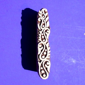 Paisley bloemenrand houten stempel handgesneden Indiaas printblok (B52)