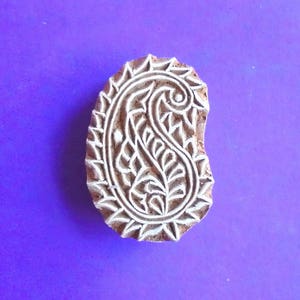 Paisley Clay Textile Pottery Fabric Hand Carved Wood Stamp Indian Printing Block