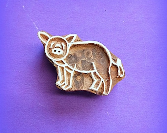Pig Farm Animal Pottery stamp Hand Carved Wood Fabric Textile Clay Pottery  Indian Printing Block