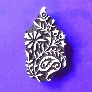 Hand Carved Floral Textile Clay Fabric Pottery Wood Stamp Indian Print Block (FL80)