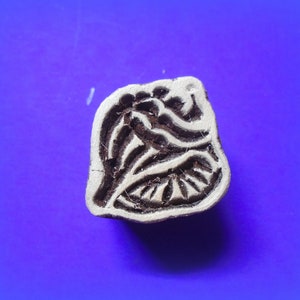 Seashell Wood Stamp Hand Carved Shell Fabric Textile Pottery Clay Indian Print Block