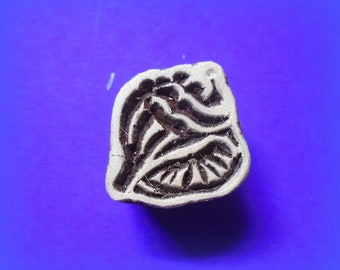 Seashell Wood Stamp Hand Carved Shell Fabric Textile Pottery Clay Indian Print Block