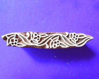 Border Wood Stamp Floral Hand Carved Indian Print Block (B35)