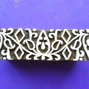 Border Wood floral Geometric Textile Clay Fabric Pottery Stamp Hand Carved Indian Print Block